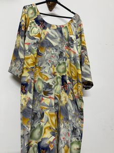 Floral Print Midi Kurta Salwar Dupatta Set