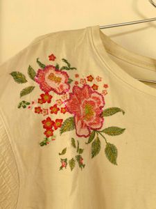 Cream Daily Wear Top For Women