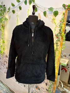 Fluffy Black Hoodie Victorias Secret Warm