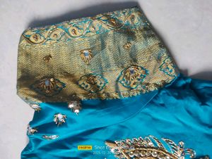 Krishna Blue Colour Pattu Blouse
