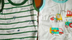 Unisex New Born Cotton Vests (Pack Of 2)