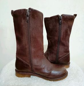 Zara Unisex Pure Leather Boots
