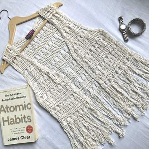 Boho Crochet Fringe Vest