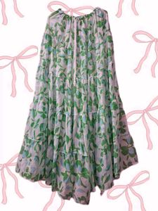 Green Florant Long Skirt