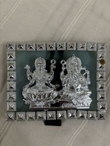 🆕Silver Plated Laxmi Ganesh Idol with Stand