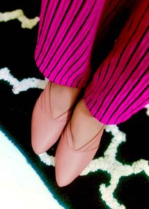 Khadims Textured Wedge Heel Mules