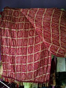 Chiffon Printed Maroon Women Dupatta.