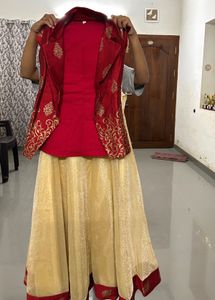 Elegant Red & Gold Ethnic Outfit