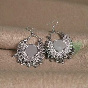 Oxidized Silver Necklace Earring Set