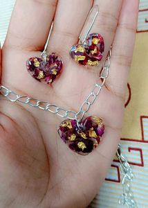 Heart Resin Jewelry Set