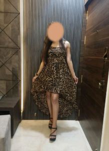 Leopard Print High Low Dress