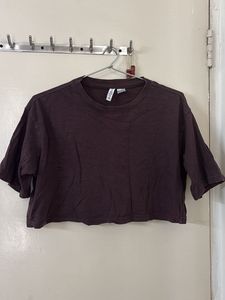 H&M Brown Cropped T-Shirt