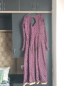 Purple &amp; Gold Anarkali Dress
