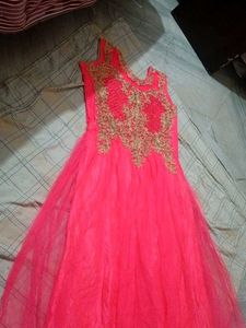 Elegant Pink Embroidered Saree