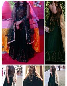 green designer Gown🔥 ❤️ velvet
