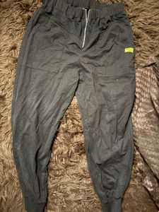 Black Front zipper joggers