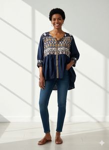 Embroidered Tunic Top