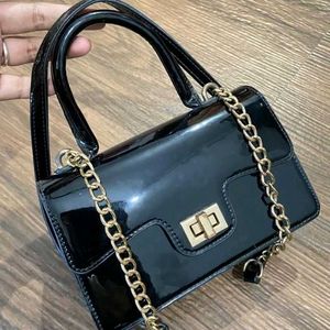Forever 21 Black Patent Leather Bag