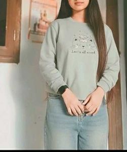 Cute Graphic Print  korean Sweatshirt