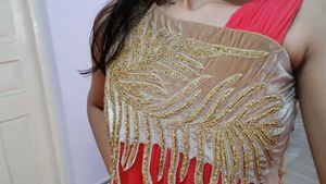 Elegant Orange Ethnic Gown