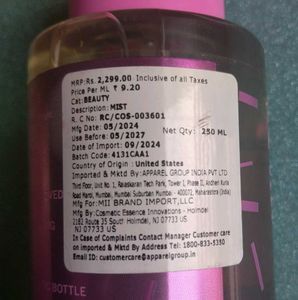 VS Pink Fresh&amp;Clean Bubbly Body Mist
