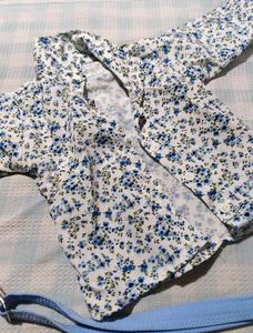Floral Print Button-Down Shirt And Skrit