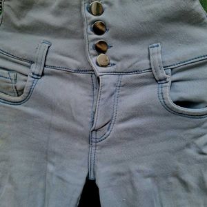 High-Waisted Blue Jeans Turned Into Faded Blu