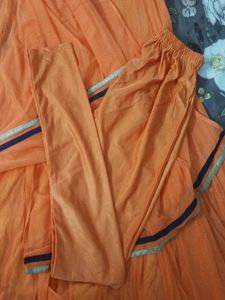 Elegant Orange Anarkali Kurta