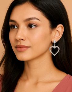 Crystal Heart Dangle Earrings❤️