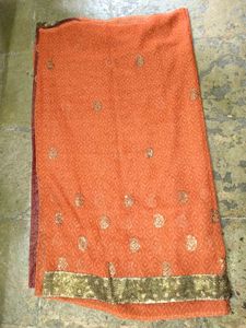 Orange Embellished Saree
