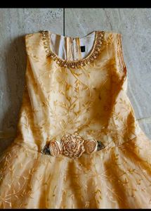 Gold Dress with Flower