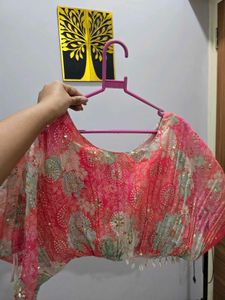 Designer Mirror Work Crop Top