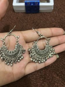 Silver Jhumka Earrings