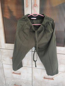 Olive Green Jogger Pants on Display