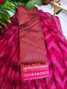 Pink Printed Saree