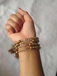 Golden  Bangles With Hangings
