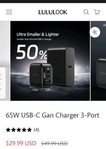 USA Imported 65W Charger With 3 Ports