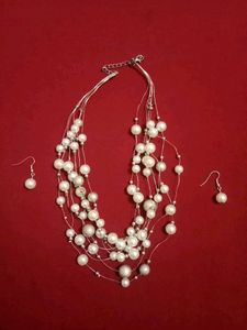 Pearl Neck Piece &amp; Earring