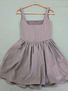 ZARA Grey Corset Flare Dress with Pockets