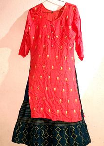 Women's Embroidery Long Frock Type Kurti