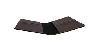 Brown Leather ID Holder Keychain