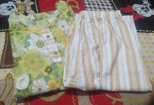 Floral Print Kurti with Striped Pant