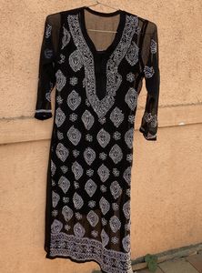 Black Chikankari Kurta