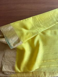 Raw mango Yellow Chanderi Saree