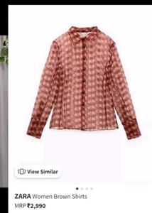 Zara Sheer Plaid Blouse