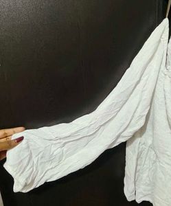 White peplum top with waist snatch