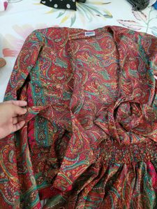 Bohemian Style Wrap Top With Plazzo Set
