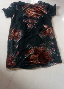 Floral Velvet Mini Dress