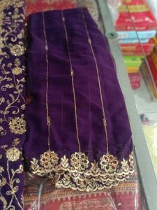 Embroidered Purple Salwar Kameez