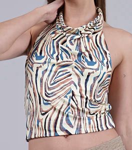 Zebra Print Halter Top